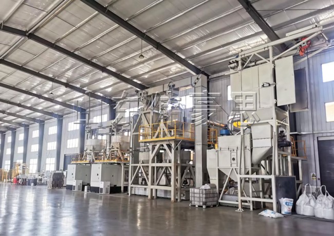 鐵粉噸袋自動(dòng)拆包輸送線