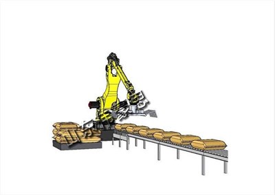 袋式機(jī)械手拆垛機(jī)具有自動化程度高、運行成本低的特點