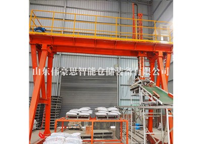 氫鈣全自動(dòng)裝車碼垛線 智能桁架式裝車機(jī)現(xiàn)場(chǎng)
