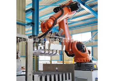 化工粉料智能碼垛機(jī)器人 浙江全自動(dòng)碼垛機(jī)現(xiàn)場(chǎng)