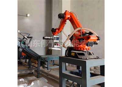 燒堿智能破包機(jī)器人的工作流程