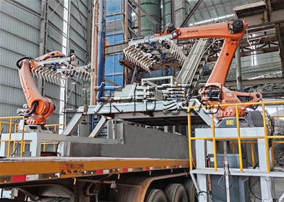 樹脂粉自動裝車機器人 全自動裝車機非標(biāo)定制